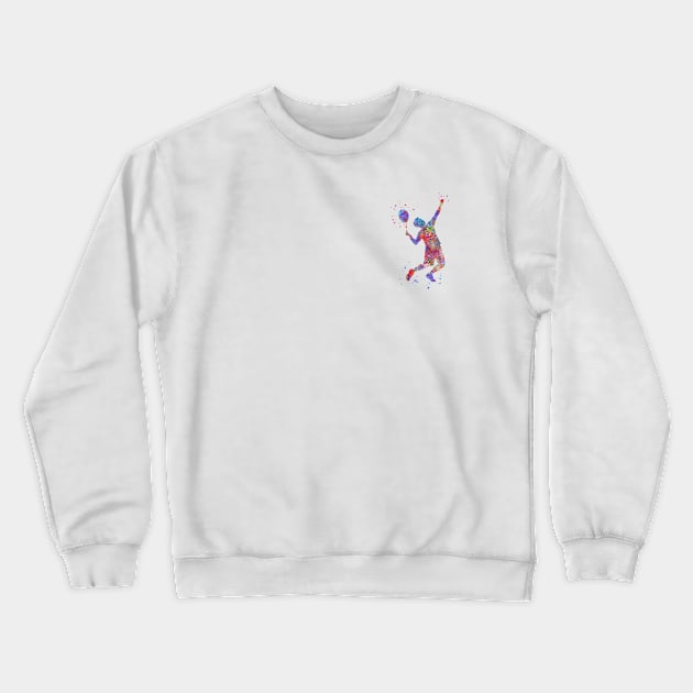 Male tennis player Crewneck Sweatshirt by RosaliArt